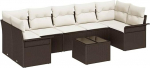 Rantry 8-teiliges Garten-Sofa-Set mit Kissen Braun Poly Rattan Gartenlounge Model3345278