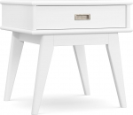 SIMPLIHOME Draper tahke lehtpuu k&uuml;ljelaud 22" lai ristk&uuml;likukujuline kaasaegne k&uuml;ljelaud valge elutuppa magamistuppa