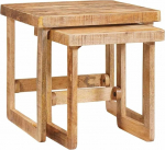 MOBCANT Nesting-Tische 2 STK Braun Beistelltisch Side Table Massivholz Mango Elegant Praktisch f&uuml;r Modernes Zuhause und Wohnzimmer