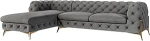S-Style M&ouml;bel Milton Chesterfield nurgadiivan L-kujuline nurgadiivan Elutoa m&ouml;&ouml;bel Elu maastikupolsterdatud diivan metalljalgadega 5-kohaline 305 x 200 x 73 cm Hall Vasakpoolne