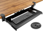 Under Desk Keyboard Tray Extendable with Extra Sturdy C Clamp Mount System 27.3 (82.5 cm including clamps) x 27.9 cm Extendable Platform Computer Drawer for Typing Black