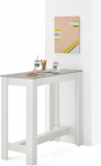 MODESTO Bar Table in Concrete Look / White - Modern High Table for Kitchen and Dining Room - 115 x 103 x 50 cm (W x H x D)