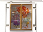 Eingangstisch, Vintage Eingangsschrank mit 2 T&uuml;ren, Aufbewahrungsbuffet for K&uuml;che & Wohnzimmer Konsolentisch(White)