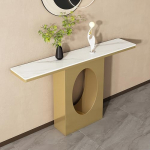 Eingangstisch - Moderner Konsolentisch f&uuml;r das Wohnzimmer, Kleiner Akzenttisch mit Metallbeinen, perfekt f&uuml;r den Flur oder hinter der Couch
