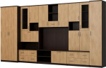 e-Meblast Cyclon seinakapp - seinakapp - vitriinid - seinakapp - elutuba - B x K x S 400 x 210 x 53 - 4 kappi - TV Lowboard - seinale paigaldatav seinakapp (Dark Sonoma / Casella Oak)