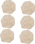 DEARMAMY PVC Tischsets im 6 St&uuml;ck Rose Form Hohle Platzsets 38cm f&uuml;r Valentinstag Party Restaurant