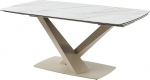 Pascal Morabito pikendatav s&ouml;&ouml;gilaud 6 kuni 10 inimesele, turvaklaas, keraamika ja metall, marmori v&auml;limus, valge ja beež, Malata