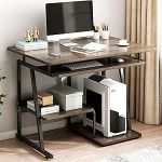 Kompakter Computertisch mit Tastaturablage, moderner Heimb&uuml;ro, Arbeitszimmertisch f&uuml;r Laptops, einfacher Arbeitsplatz f&uuml;r kleine R&auml;ume, ideal f&uuml;r minimalistisches Design (61 cm P)