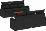 Gartensofa-Set mit Speicher 7 tk Schwarz Poly-Rattan Gartenm&ouml;bel Model3356196