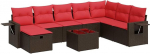 Garten-Sofagarnitur mit Stauraum & Fu&szlig;hocker - PE-Rattan, 55x53x34 cm, f&uuml;r Terrasse und Innenhof Model3325550