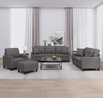 Gecheer 4-osaline diivanikomplekt padjadega Hall kunstnahast moodne diivan polsterdatud diivan elutuppa magamistuppa m&auml;ngutuppa 3201355