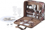 Xcase Picnic Bag: 30 Piece Picnic Set for 4 People Including Bag, Plates, Glasses (Picnic Bag 4 People, with Tableware, Picnic Backpack)