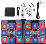 Dance Mat, Luminous Dance Pad, Dance Floor Mat for Two Users with Wireless Handle, Musical Electronic Dance Mats, 63 Games Dancing Pad for TV PC, Foldable