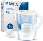 BRITA Marella XL veefiltrikann valge (3,5 L) koos 1x Maxtra Pro All-in-1 padruniga - veefilter, mis v&auml;hendab vee lubjakivi, kloori, plii, vase ja maitse h&auml;irivaid aineid vees.