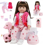 SYP Reborn Baby 24 tolli 60 cm Reborn Baby Silicone Vinyl Reborn Doll Lifelike Reborn Baby Dolls Like Real Doll K&auml;sitsi valmistatud Reborn V&auml;ikelapse t&uuml;druku m&auml;nguasi Kingitus