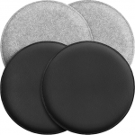 Miqio Design istmepadi, p&ouml;&ouml;ratav padi, &uuml;mmargune vildist ja kunstnahast, toolipadi l&auml;bim&otilde;&otilde;t 35 cm, komplekt 4, istmekatted pingile ja toolile, helehall/musta