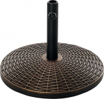 Outsunny P&auml;ikesevarju aluse vihmavarju alus 25 kg Rattan Look Basket Stand vihmavarju l&auml;bim&otilde;&otilde;t 35 / l&auml;bim&otilde;&otilde;t 38 / l&auml;bim&otilde;&otilde;t 48 mm plastist + tsement antiikpronks l&auml;bim&otilde;&otilde;t 53 x 40 cm
