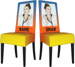 HAOANGZHE Personalised Chair Cover, Chair Covers with Your Photo, Removable, Washable Chair Covers, for Weddings, Parties, Banquets, Home, Dining Room, Hotel, Restaurant Decor, Gift for the Family