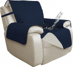 ISSUNTEX Double Protection Waterproof Deck Chair Covers for Living Room, Reversible Furniture Protector Recliner Couch Sofa Slipcover for Dogs Pets Kids (Oversized Lounger, Navy/Ivory)