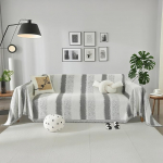 Capslpad Chenille diivanikatted 2 istekoha nurgas diivanil Slipcover pestav diivanikate p&ouml;&ouml;rduv koos Tassel triibud pehme koer ohutu hingav k&otilde;igile aastaaegadele universaalne (Hall, 180x260cm)