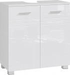 VASAGLE BBK112W01 Vannitoakapp kahe uksega reguleeritava riiuliga vannituppa 60 x 30 x 63 cm valge