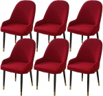 Elastne toolikate k&auml;etoega, kaasaegsed toolikatted k&auml;etoega, elastse alumise k&uuml;ljega, tooli kaitsekate, pestav, veinipunane, 6 komplektis