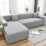 Paksud diivanikatted 1 2 3 4 istekohaga diivanil diivanikatted L kuju Stretch Slipcover elutoa koertele lemmikloomadele pestav vastupidav m&ouml;&ouml;bel kaitsja Polar Fleece Light Grey (4 istekohta)