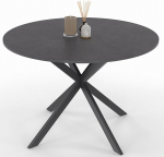 IDMarket - Jaspe &uuml;mmargune s&ouml;&ouml;gilaud 6-le inimesele Lauaplaat betooniefektiga Spider alus antratsiithall 110 cm