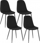 Lestarain S&ouml;&ouml;gitoolide komplekt 4 magamistoa k&ouml;&ouml;gi elutoa jaoks Ergonoomiline disain k&ouml;&ouml;gitoolid sametkattega metallist jalad mustad