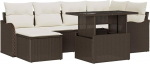 Garten-Sofa-Set mit Kissen 7 tk Braun Poly Rattan Gartenm&ouml;bel Model3348494