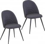 SVITA Anita 2 s&ouml;&ouml;gitooli komplekt, polsterdatud k&ouml;&ouml;gitoolid, riidest kate, polsterdatud metalljalad, pulberv&auml;rvitud, must