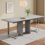 Modernne lihtne suur s&ouml;&ouml;gilaud 6 istekohaga, L180 x L80 x K75 cm, eriti suur, massiivsed metalljalad, moodne v&auml;rv hall + h&otilde;bedane