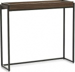 Moodne konsoollaud, minimalistlik konsoollaud, kitsas - massiivne m&auml;nnipuust ja metallist raam fuajeesse, esikusse, esikusse, elutuppa (90 x 30 cm / 35 x 12 tolli)