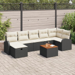 Garten-Sofa-Set mit Kissen 8 tk Schwarz Poly Rattan Model3360848