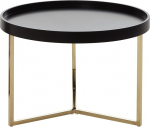 FineBuy Kohvilaud 58,5 x 42 x 58,5 cm Diivanilaud metallist &uuml;mmargune disainer Retro elutoa laud Modernne v&auml;ike metallist raamiga &uuml;mmargune salongilaud puidust lauaplaadiga