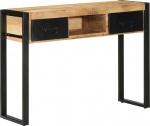 Moderner Flurtisch, Sofatisch Schmal, Beistelltisch, Konsolentisch 100x35x75 cm Raues Massivholz Mango, Eingangstisch Schmal f&uuml;r Flur, B&uuml;ro, Eingang, Modernes Stil