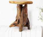 WELLAND Cedar Wood Side Table Rustic Primitiivne Natural Living Edge