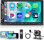 Rimoody juhtmevaba Carplay autoraadio 2 DIN koos Android Auto Bluetooth Hands-Free komplektiga 7-tolline puuteekraaniga autoraadio koos Bluetooth peeglilinkiga FM raadio USB/TF/AUX roolijuhtimiss&uuml;steemiga Tagurduskaamera