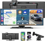 11,5-tolline 4K Carplay Display Android Car Display, Car Play IPS puuteekraaniga traadita Carplay Android autoekraan koos AUX / FM, Dash Cam, tagurduskaamera, Mirror Link, Bluetooth k&otilde;ikidele s&otilde;idukitele, P9