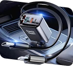 4 in 1 sigaretis&uuml;&uuml;taja USB C 69 W autolaadija - 24/12 V laiendatav sigaretis&uuml;&uuml;taja USB adapter, veoauto lisaseadmed, auto lisavarustus iPhone 17/16/15 Pro Max, iPad, Galaxy S25/24 jaoks.