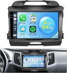 Roinvou 4+64G Android 15 autoraadio Kia Sportage 2010-2016 juhtmevaba Carplay Android auto, 9-tolline autoraadio Incell puuteekraaniga GPS-navigatsiooniga Bluetooth EQ WiFi RDS FM SWC MIC tagurdamine