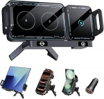 Mobiiltelefoni hoidja auto Galaxy Z Fold 7 6 5 4 3 2 koos laadimisfunktsiooniga 15 W Dual Coils QC 3.0 Kiire traadita laadur auto Z Fold saab automaatselt p&ouml;&ouml;rlev auto Mount traadita autolaadijad