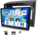 SIXWIN 2+64G Android 13 autoraadio Fiat Ducato 2010/Citroen Jumper/Peugeot Boxer koos Carplay/Android autoga, 9-tolline puuteekraan koos WiFi GPS Bluetooth FM/RDS EQ + tagurduskaamera