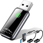 Juhtmevaba CarPlay adapter iPhone'ile, stabiilne kiire mini, &uuml;likiire uuendamine traadiga juhtmest juhtmevabaks, Plug & Play, iOS 10+ ja juhtmega CarPlay'ga autodele (must)