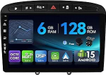 [6G + 128G, Octa-Core] - MSD Autoradio Peugeot 308/408 (2010-2016) Android 15 GPS navigatsiooniradio CarPlay Android auto roolijuhtimispuldi Dual Band WiFi DSP DAB tagurduskaamera MIC 2 DIN 9