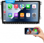 Essgoo Carplay autoraadio 9-tolline Android 14 autostereo 32G traadita autoraadio VW Golf 5 6 Touran B6 EOS Tiguan Polo koos Bluetooth GPS RDS navigatsiooniga Mirror Link FM SWC