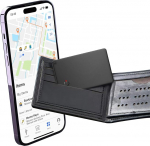 Ucani Slim Wallet Tracker Card, laetav rahakoti otsija, Find My (ainult iOS), rahakoti mobiiltelefoni tracker, IP67 veekindel, esemete sorteerija pagasi m&auml;rgiste, kohvri, telefoni jaoks