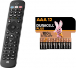 &Uuml;ks k&otilde;igile Philips TV puldi jaoks - sobib k&otilde;igi Philips TV/Smart TV-dega - Ideaalne teleri asenduspult ja Duracell Plus AAA mikroaluseline patarei, 1,5 V LR03 MN2400, 12 tk.