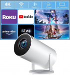ZDSSY Mini projektor v&auml;ike 4K tugi 1080P, projektor WiFi 6 & Bluetooth 5.2, automaatne fookus / trapetsikorrektsioon, projektori integreeritud rakendused, Android/iPhone/PC/Mac/Switch/PS5 jaoks