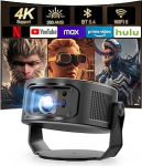 Magcubic mini projektor 4K, 360&deg;+35&deg; kokkupandav jagatud projektor, 260 ANSI Wi-Fi 6 ja Bluetooth 5.4, automaatne keystone korrektsioon ja manuaalne fookus kodukino jaoks